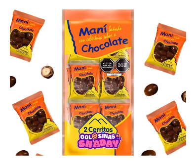 Maní Bañado Choc 17gr Tira x 8 UND